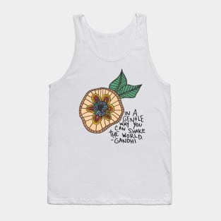 In a Gentle World inspirational quote Gandhi Tank Top